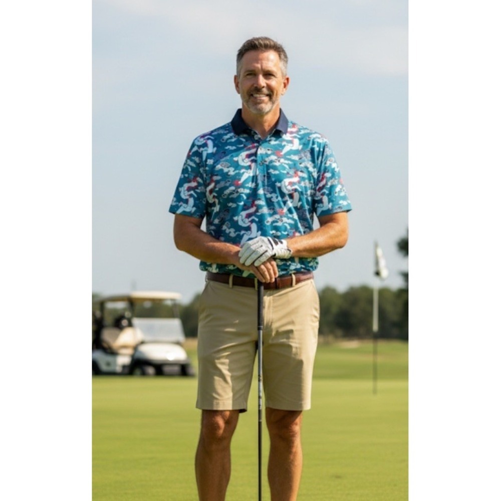 Greyson Polo Shirt Wolf Slayer Jungle Mens Small S Golf Performance Dragon NWT